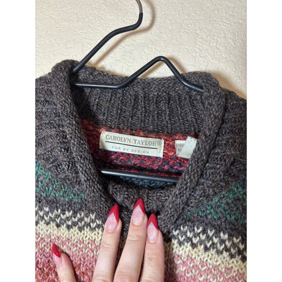 Carolyn Taylor Vintage 90s knitted wool blend sweater oversized size small - Picture 6 of 9